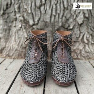 Medieval Chainmail Shoes - 9 mm Flat Ring All Ring Dome Riveted