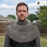 chainmail collar 9mm flat ring riveted mild steel