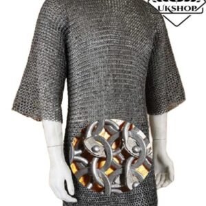 9mm Chainmail Shirt, Chainmail Half Sleeves, Round Riveted With Solid Rings Chain mail shirt , Thanksgiving gift