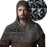 Chainmail Coif 9mm Flat Riveted RIng With Washer Mild Steel