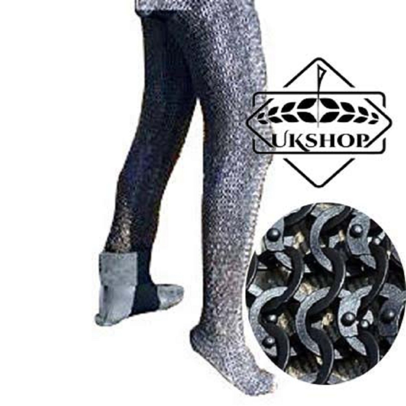 Chainmail Chausses 9MM Flat Ring with solid rings