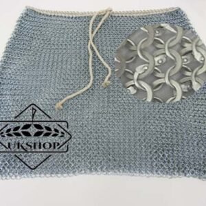 Aluminium Chainmail Skirt, 9mm Round Riveted with Solid Rings, Thanksgiving gift