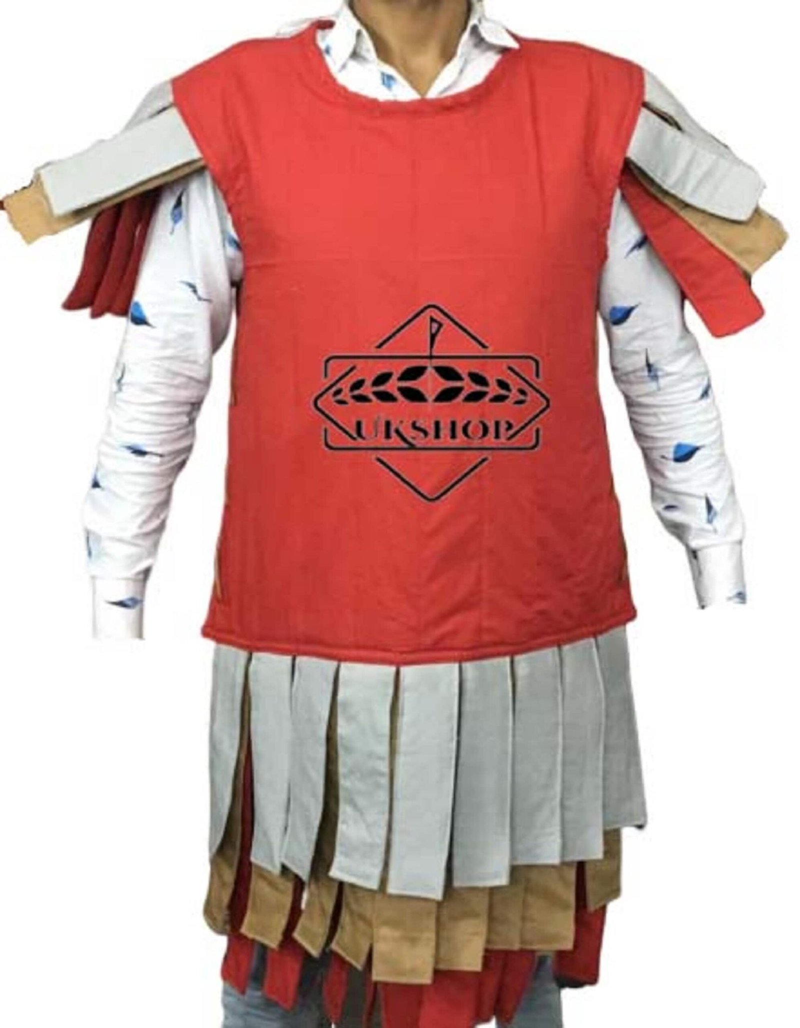 Roman Subarmalis Red with White Cotton Fabric