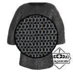 Flat Ring Chainmail Hauberk Shirt, Wedge Riveted, ID 9 mm, Natural