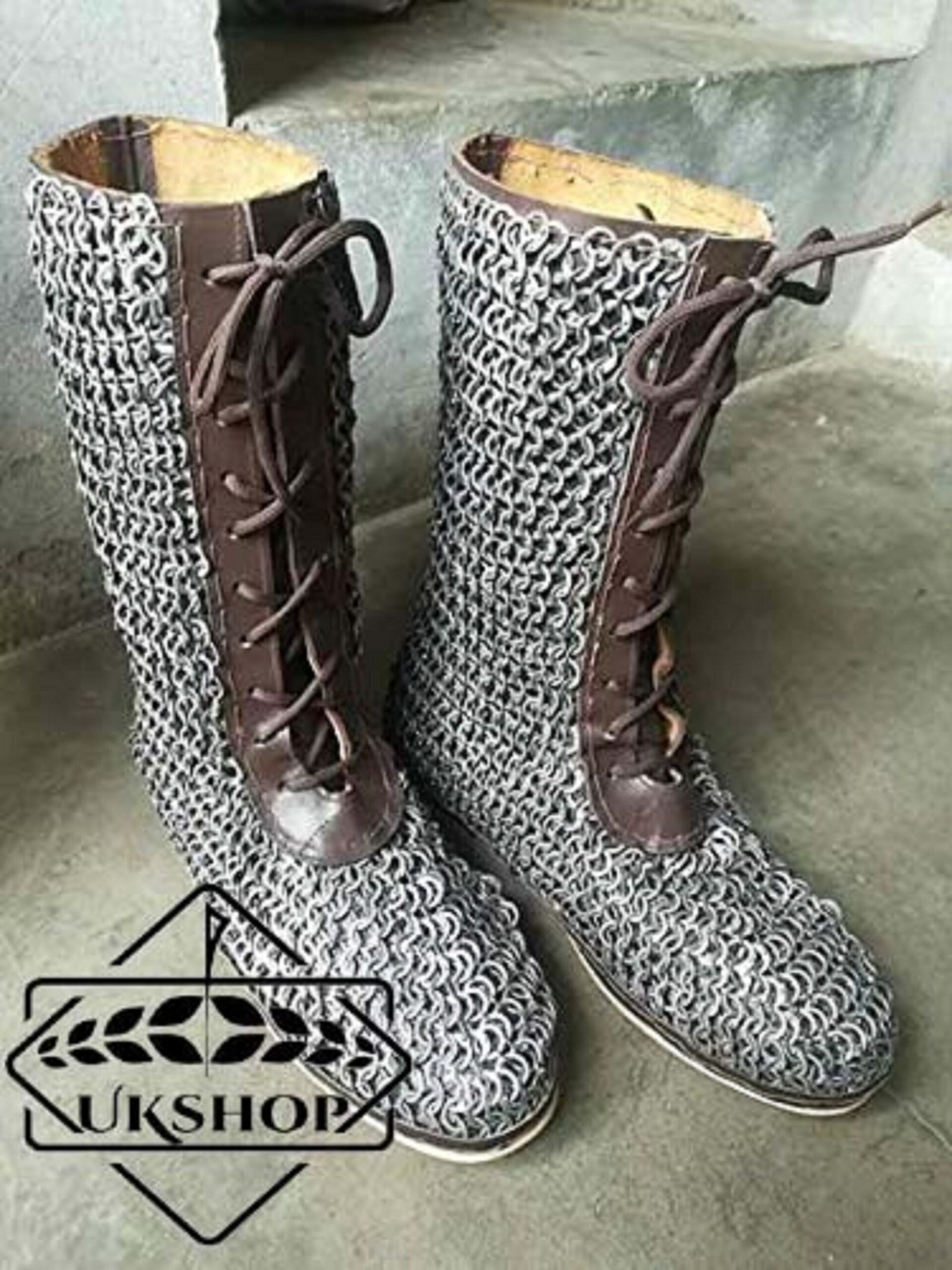 chainmail leather boots