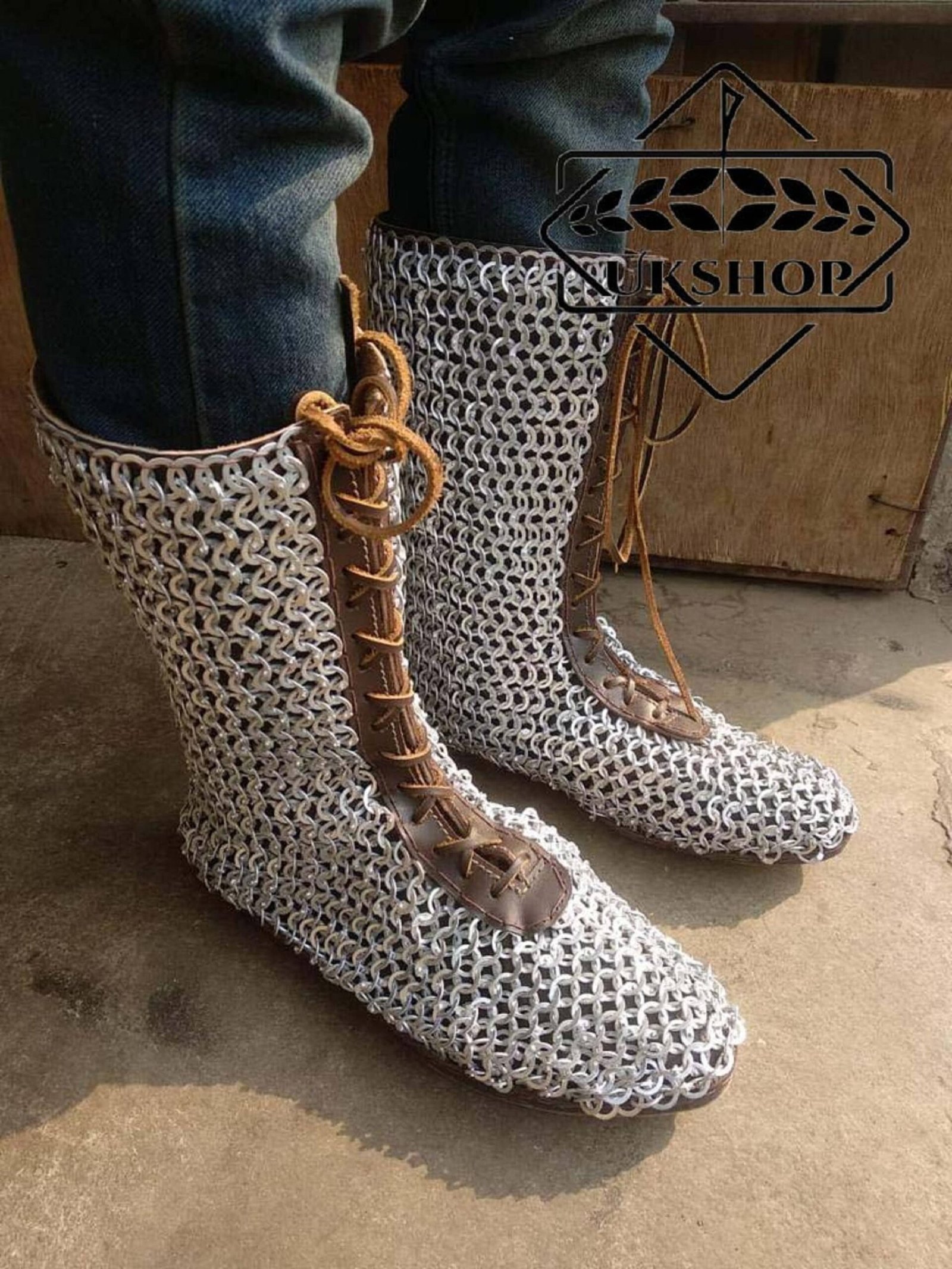 Chainmail Shoes, 9MM Flat Ring All Ring Dome Riveted