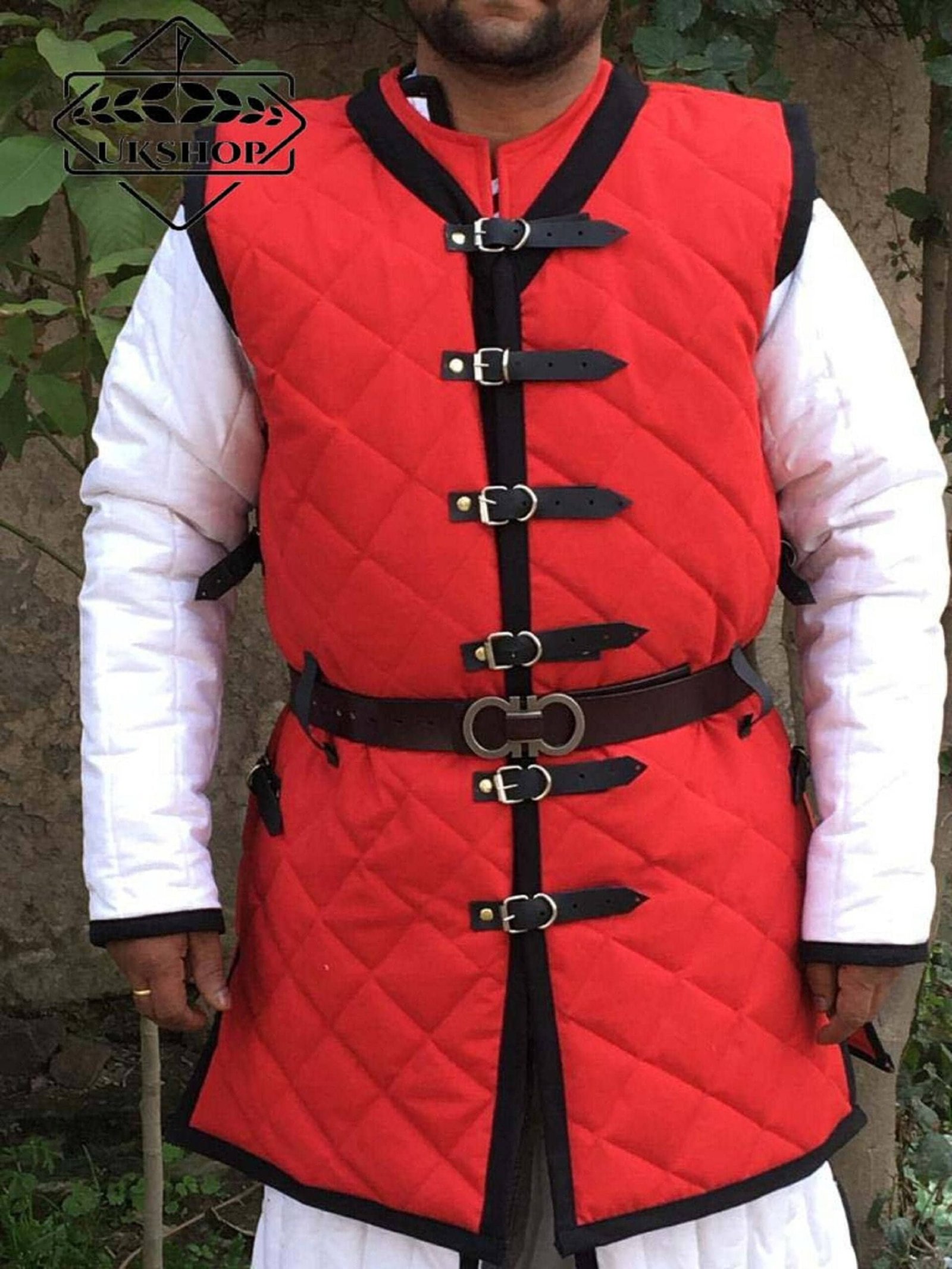 Medieval sleeveless gambeson for body protection, Quilted gambeson for Thanks giving gift