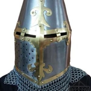 Great Crusader Helmet,  King Helmet in 18 Gauge Steel Brass, Thanks giving gift