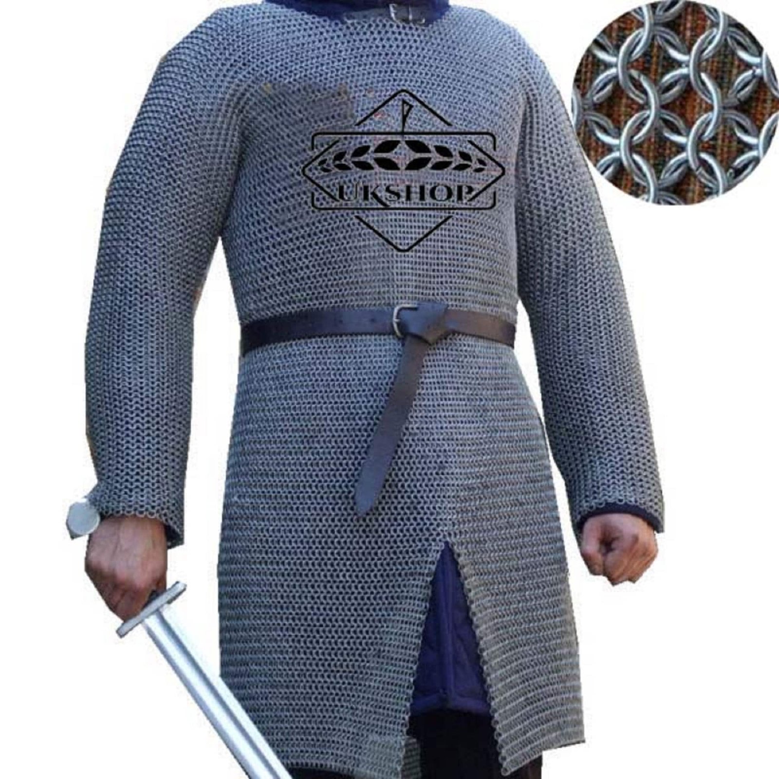 10mm BUTTED Chainmail shirt, Rust Proof Chain mail Armor Full Sleeves chainmail shirt mild steel, Thanks giving gift