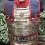 Brass Scale Lorica Squamata, Lorica SQUAMATA, large scales (36/26 ) MM with Natural Leather Shoulder, Thanks giving gift