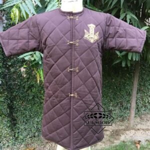 Viking & Norse Embroidered Gambeson,Short Sleeves Gambeson, Thanks giving gift
