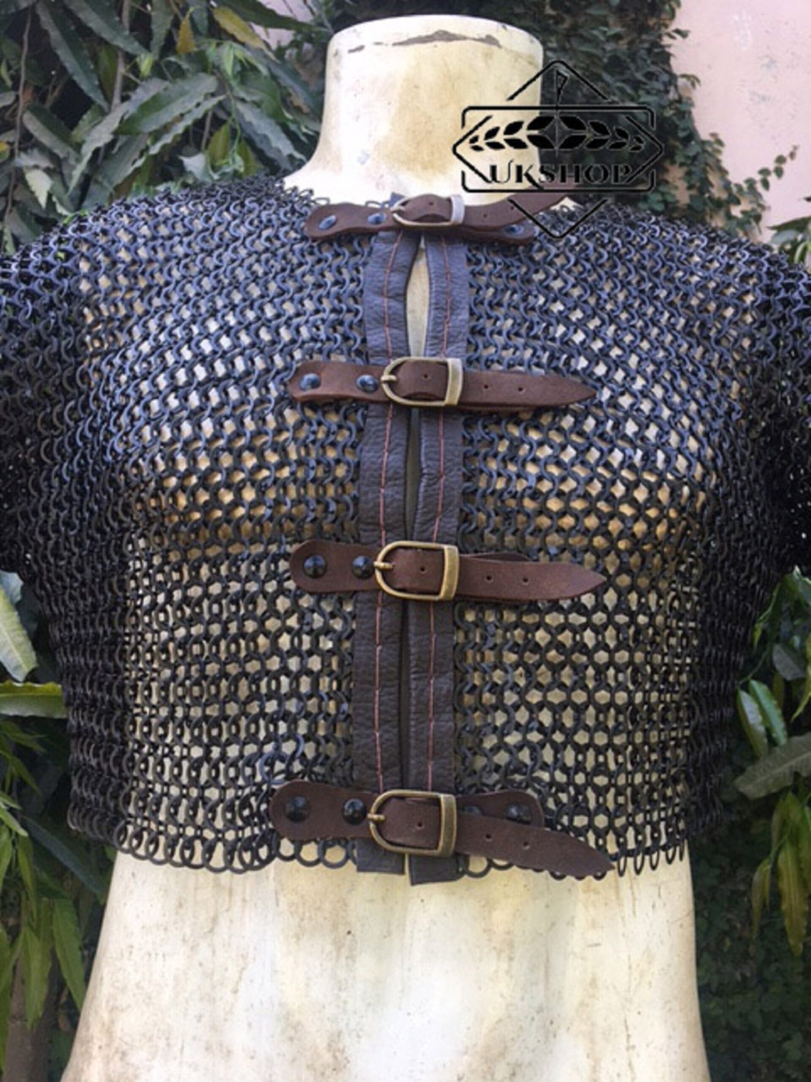 Chainmail half Hauberk 9MM flat riveted