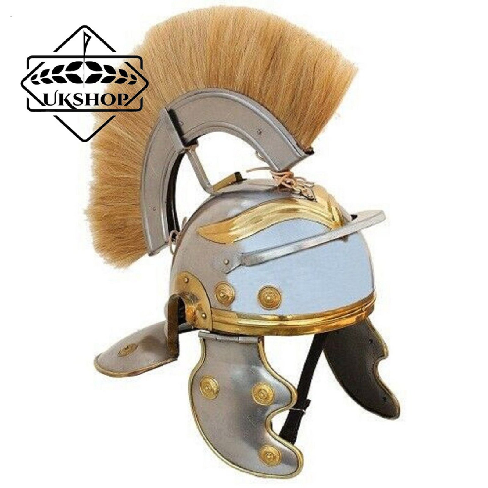 roman helmet with brown plume