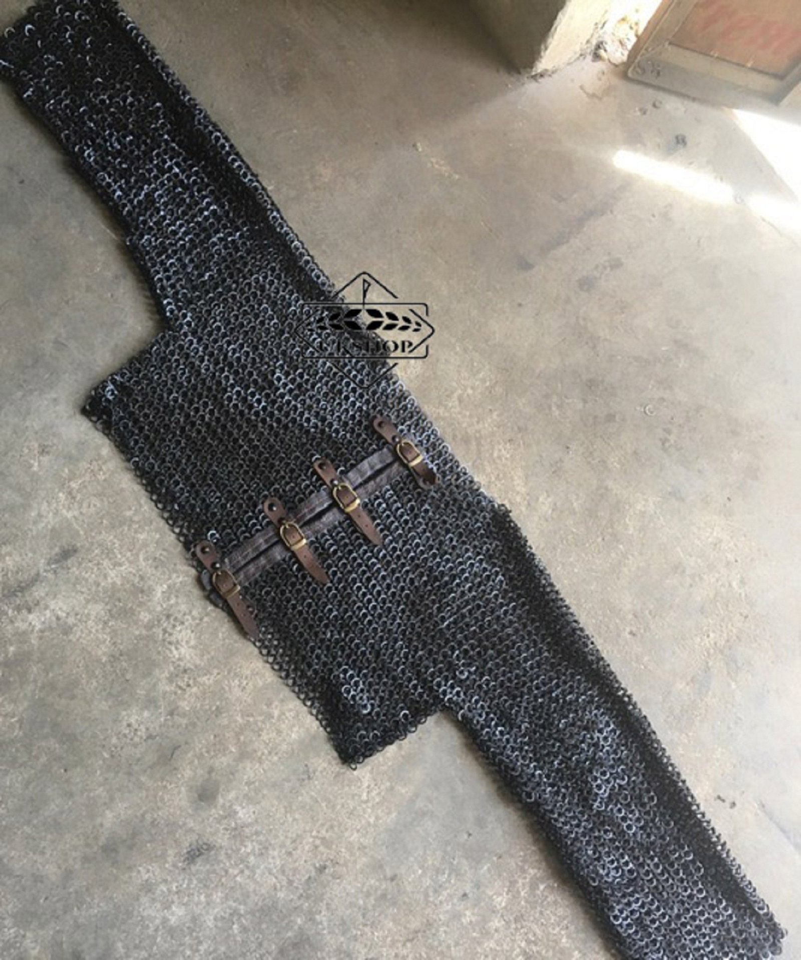 Chainmail half Hauberk 9MM flat riveted