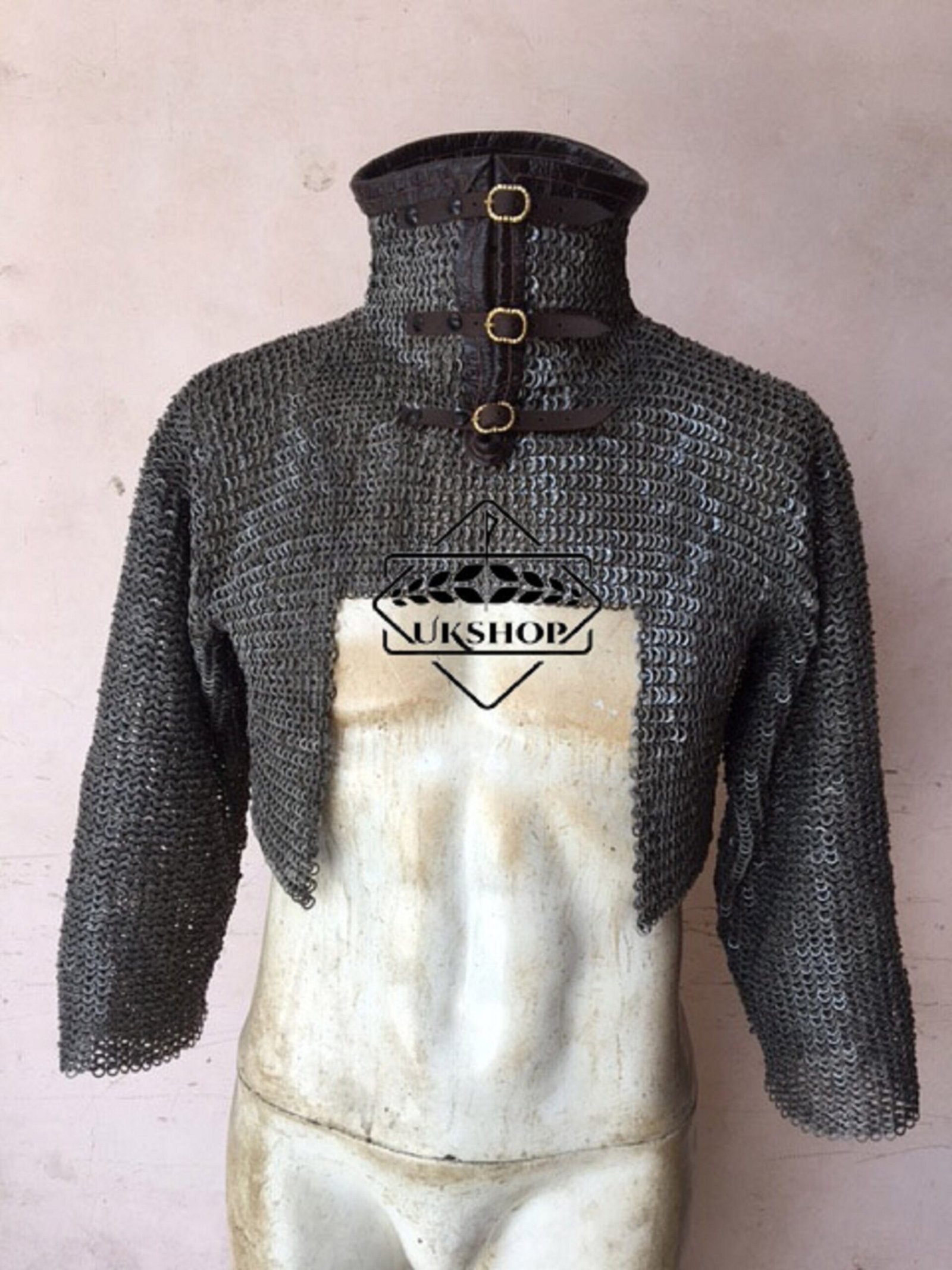 chainmail half hauberk 9mm flat ring riveted ms
