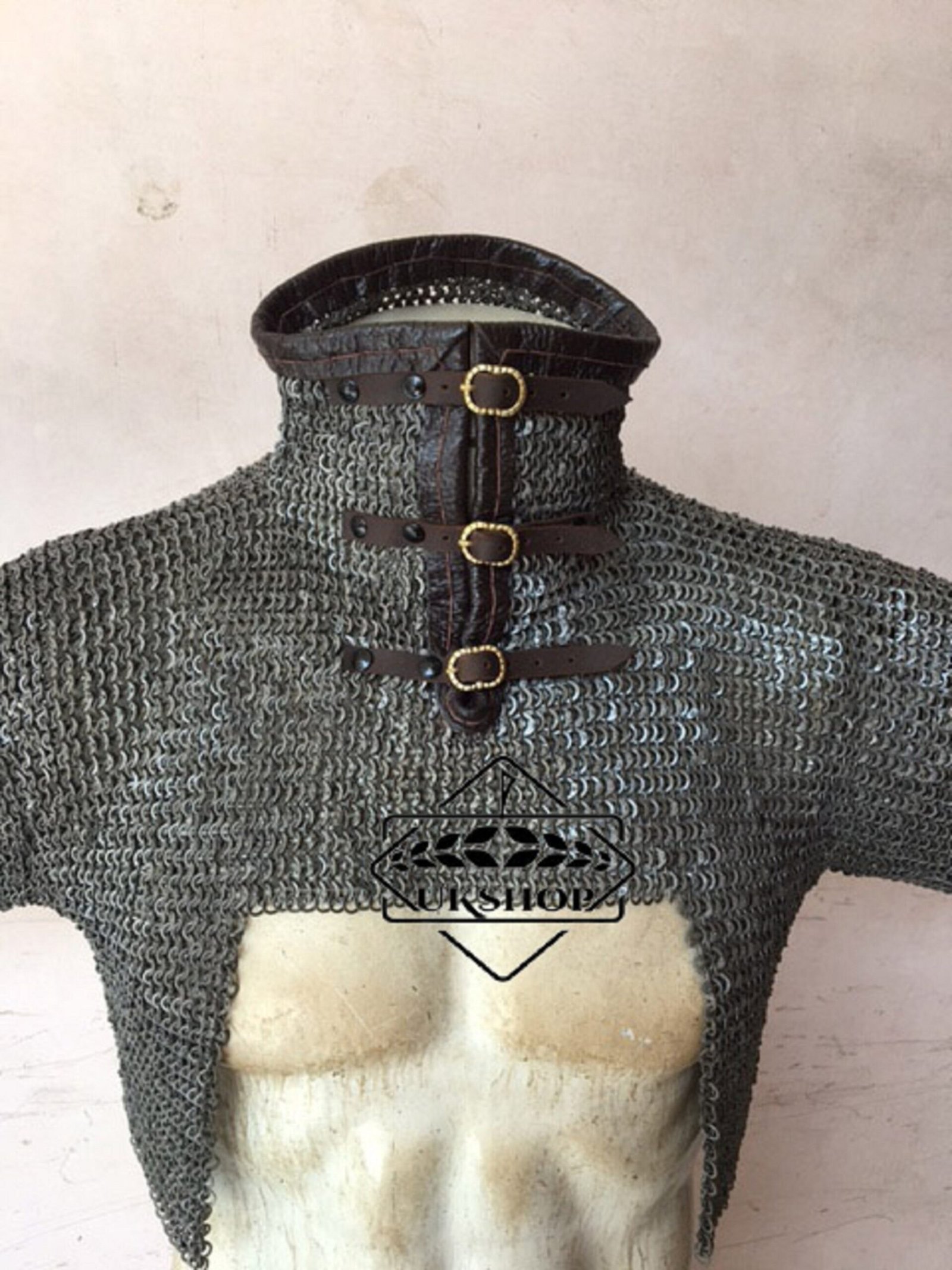 chainmail half hauberk 9mm flat ring riveted ms