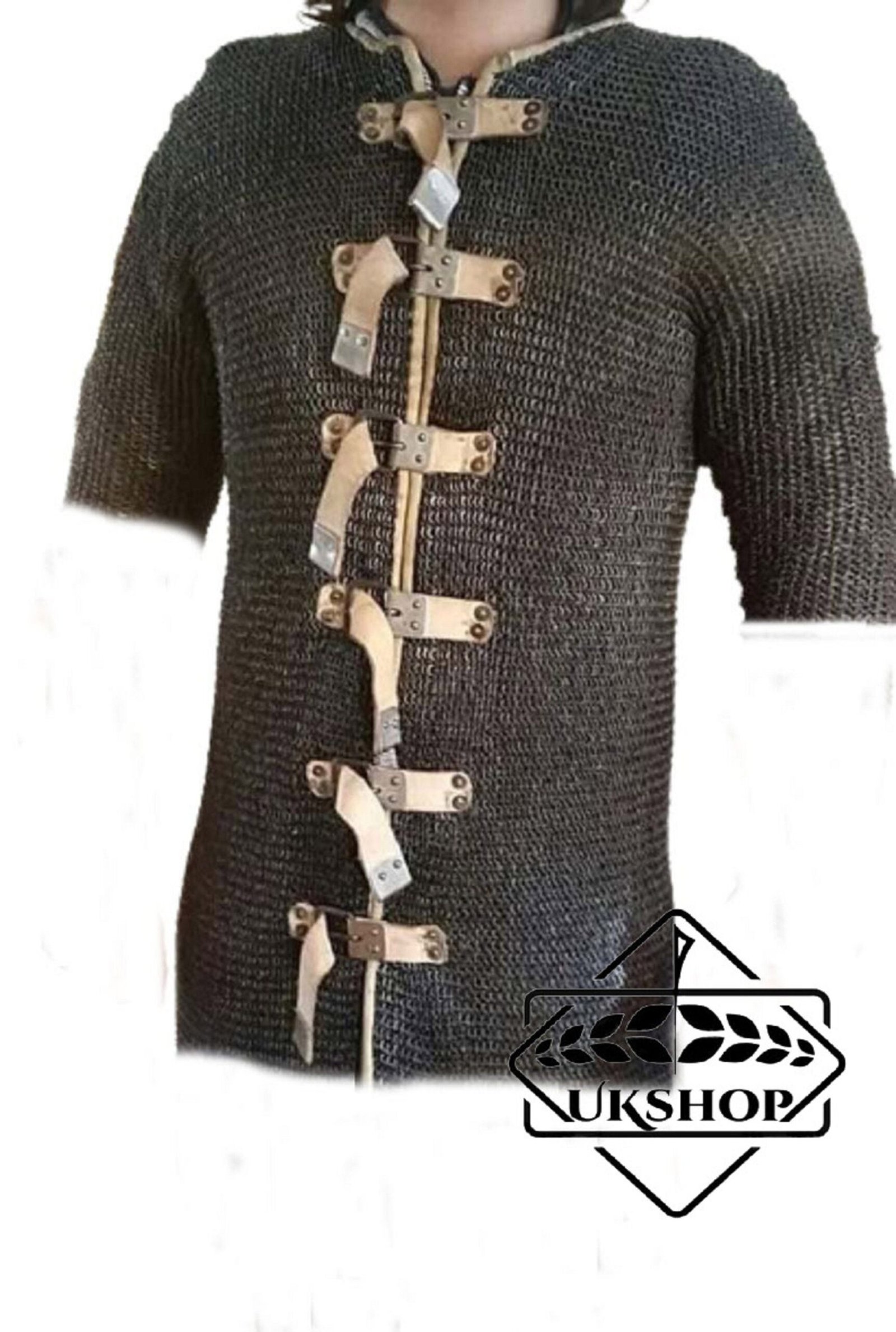 chainmail hauberk with buckle clouser