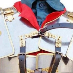 Roman Lorica Segmentata, Shoulders only with Brass Trim | Roman Soldier Military | Thanks giving gift