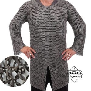 Chainmail Shirt, Stainless Steel 9mm Flat Ring Round Riveted Full Sleeves