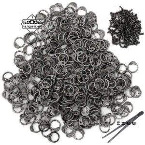 Round rings with Round Rivets 6mm, 7mm ,8mm or 9mm Natural Finish- Riveted Chainmail Rings with Riveting tool |Thanks giving gift