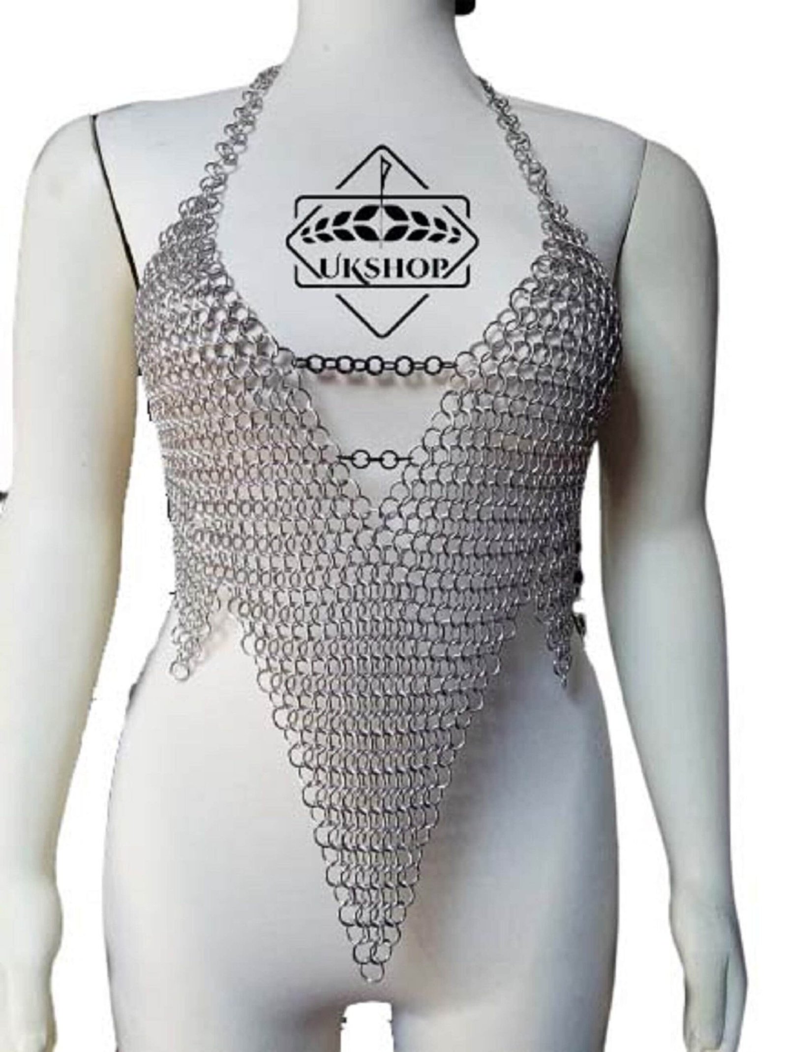 Sexy Chainmail Bra Top, Aluminum Chain mail Halter, Thanks giving gift