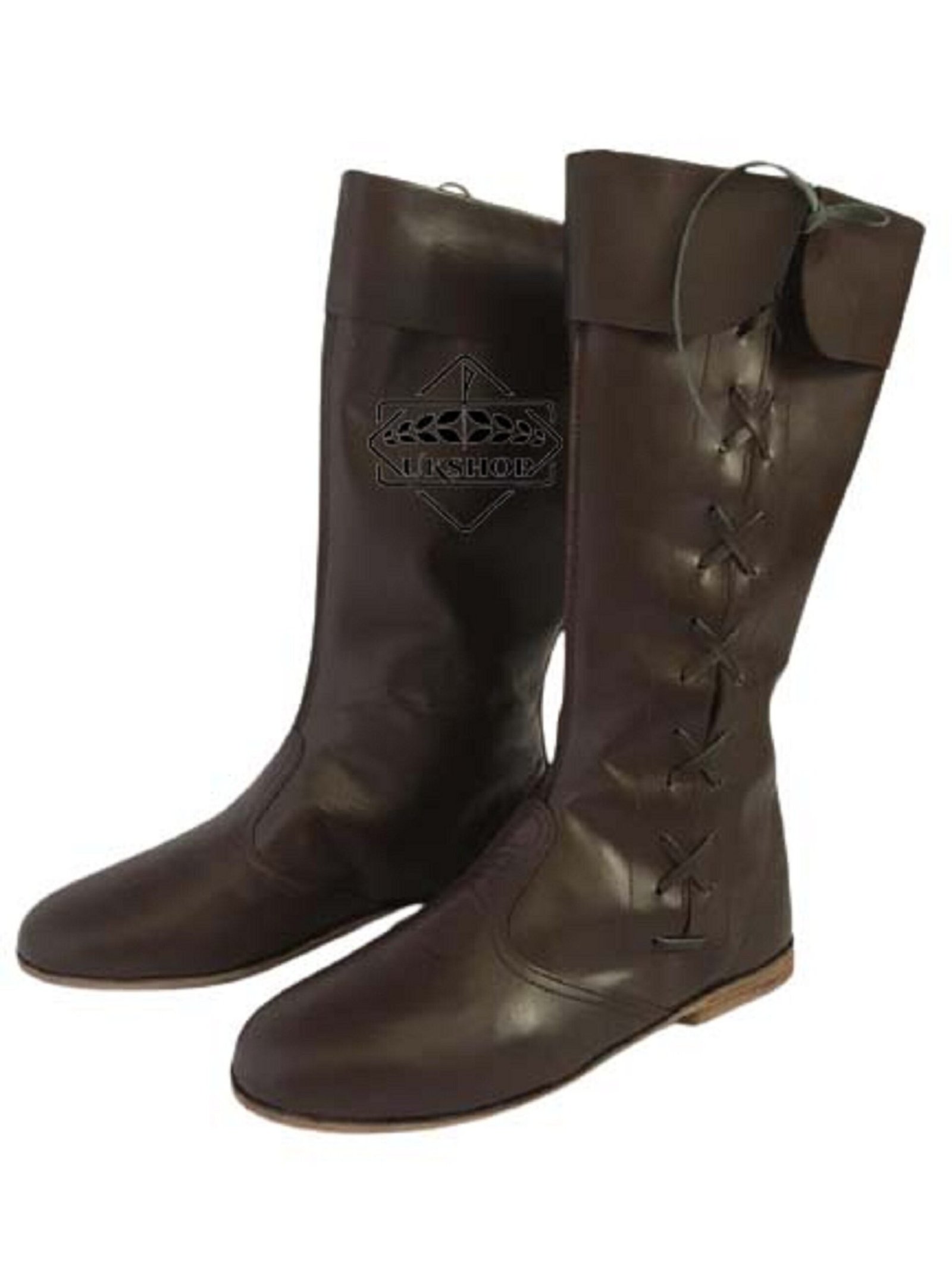Medieval Long Boots Side Laces