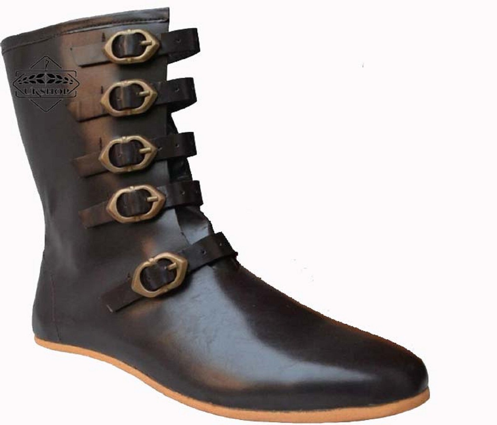medieval ankle boots 5 Buckle