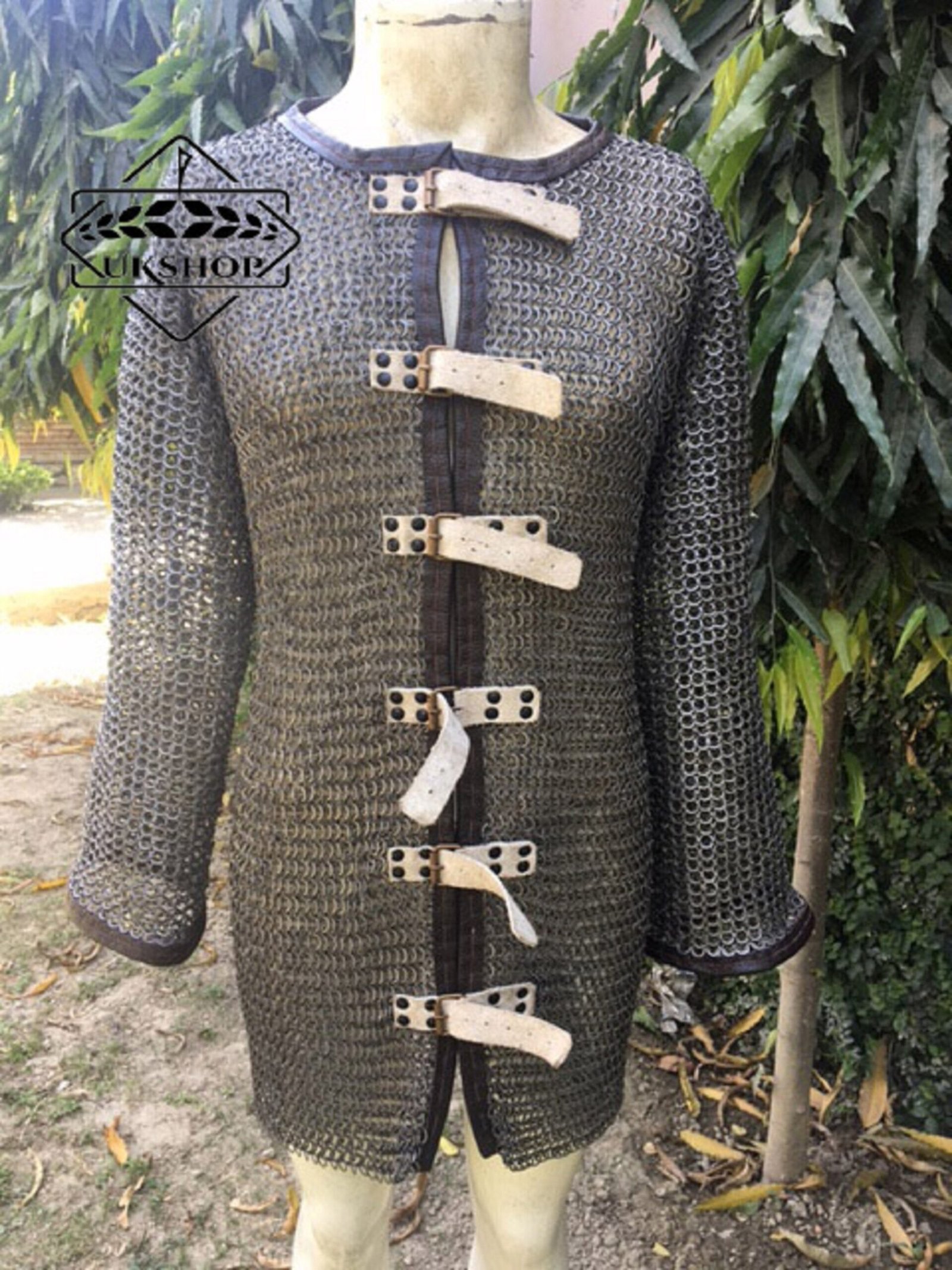 9mm Chainmail shirt, 9MM Flat Riveted with Solid Rings, Medieval opened chainmail shirt, Thanks giving gift