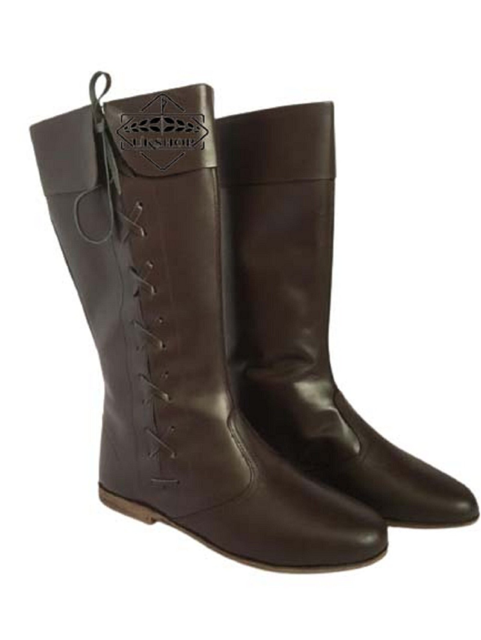 Medieval Long Boots Side Laces