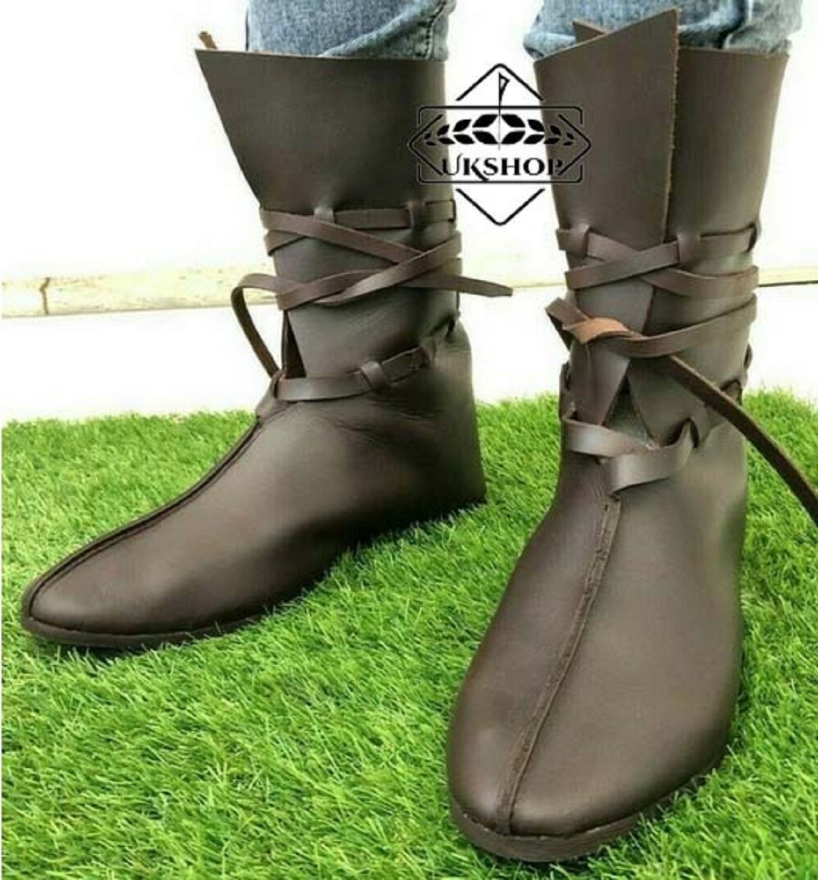 Oseberg Viking Boots, viking Black Medieval Leather shoes, Thanks giving gift