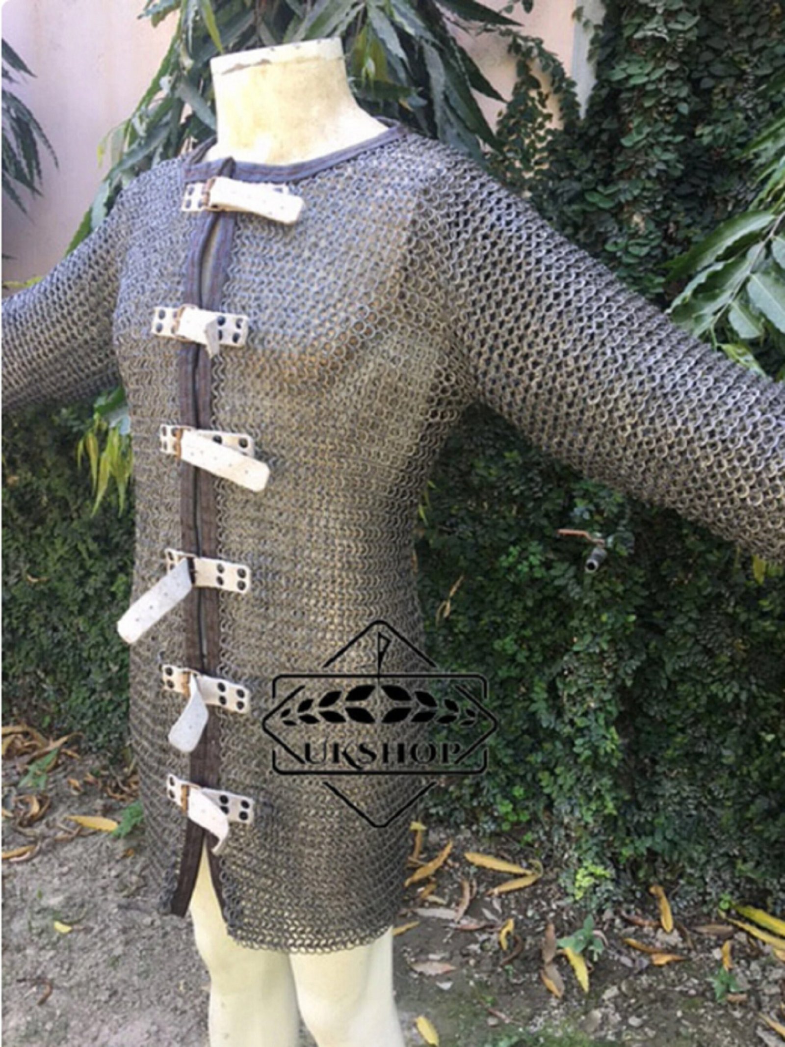 chainmail hauberk with buckle clouser