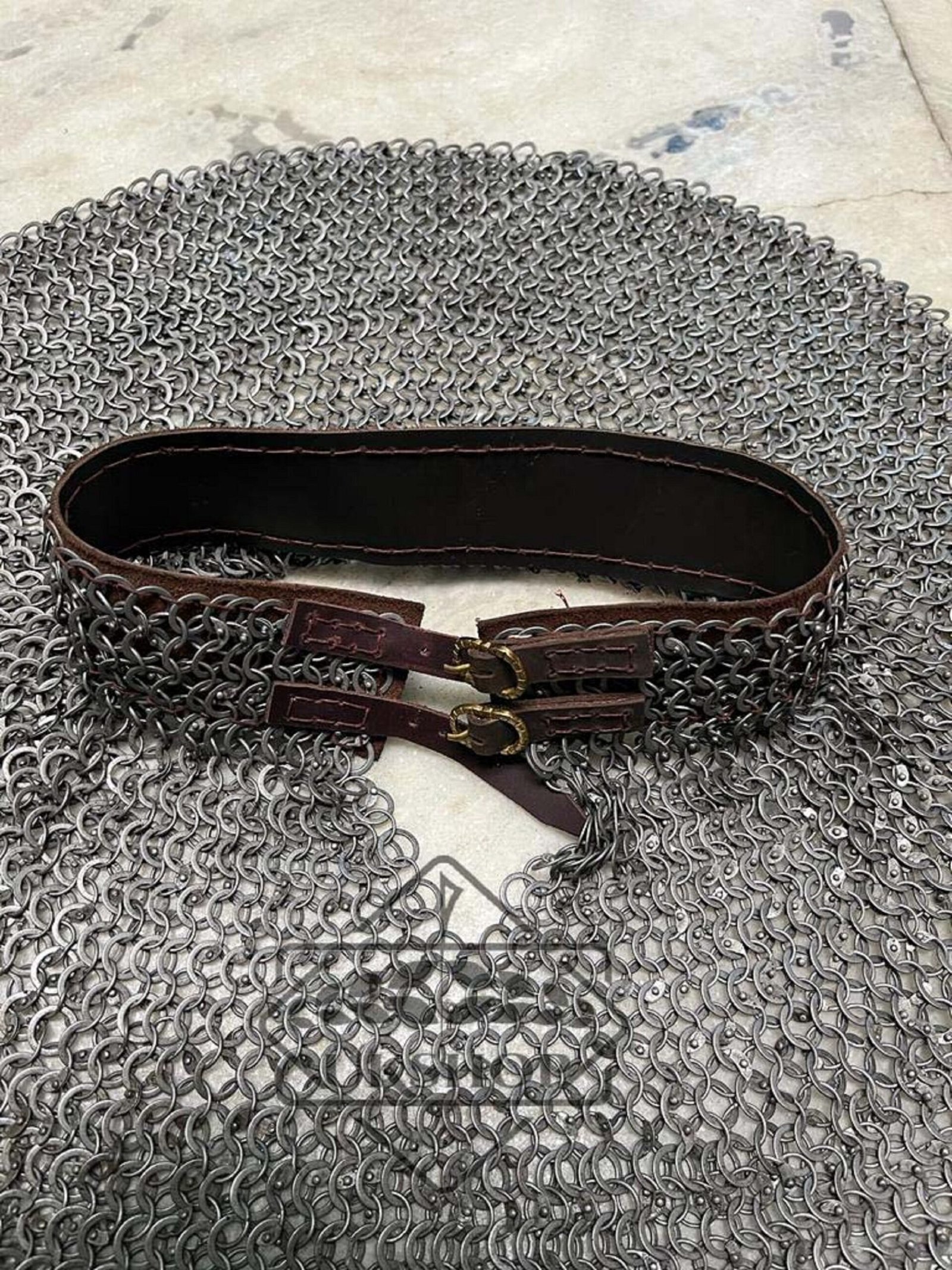 chainmail collar 9mm flat ring riveted mild steel