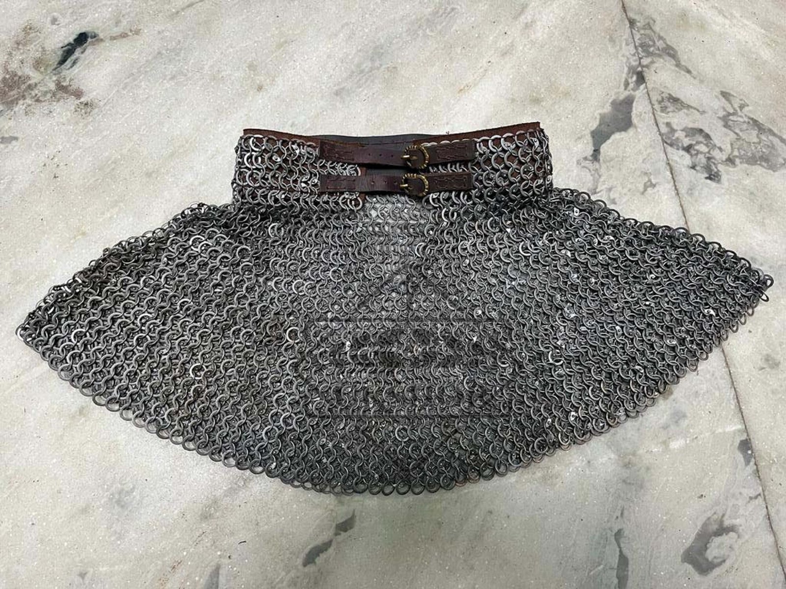 chainmail collar 9mm flat ring riveted mild steel