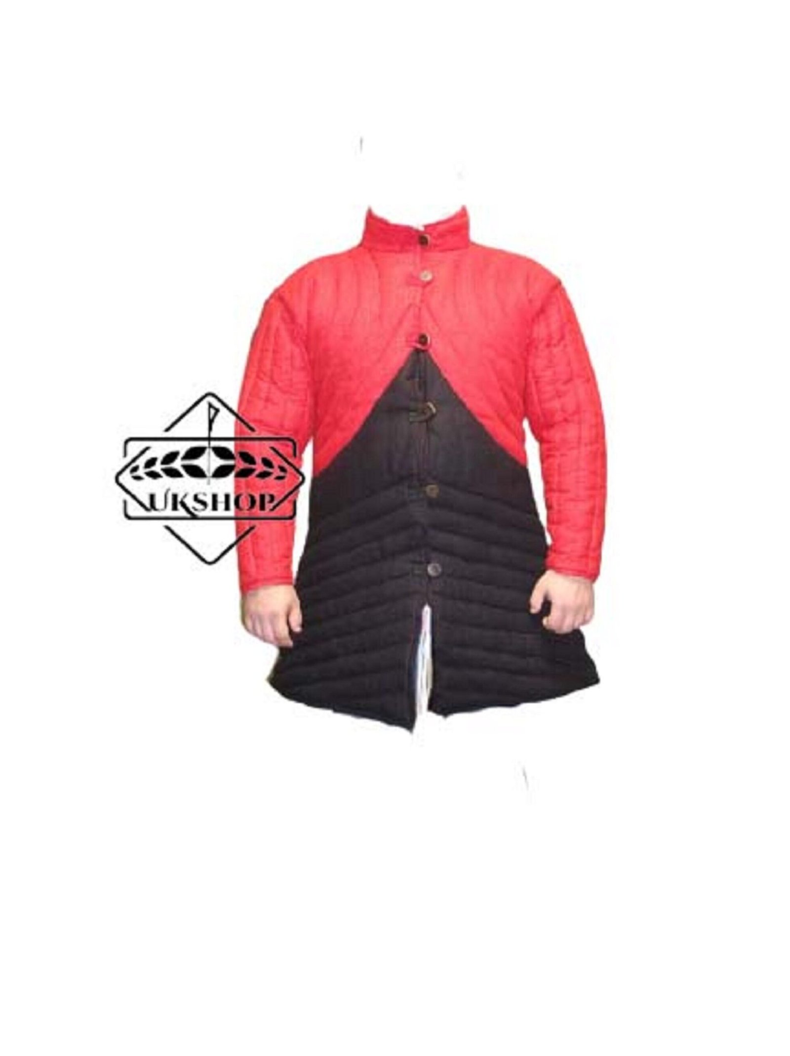 Medieval Red w Black Gambeson, Fighting Gambeson For SCA Larp, Thanks giving gift