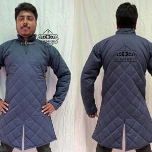 Medieval Navy Blue Celtic Gambeson W Full Sleeves, Thanks giving gift