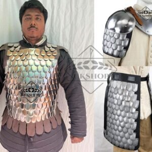 Medieval Scale Body Armor, Leather Liner 20G Steel LARP Costume, Scale Armor, Thanks giving gift