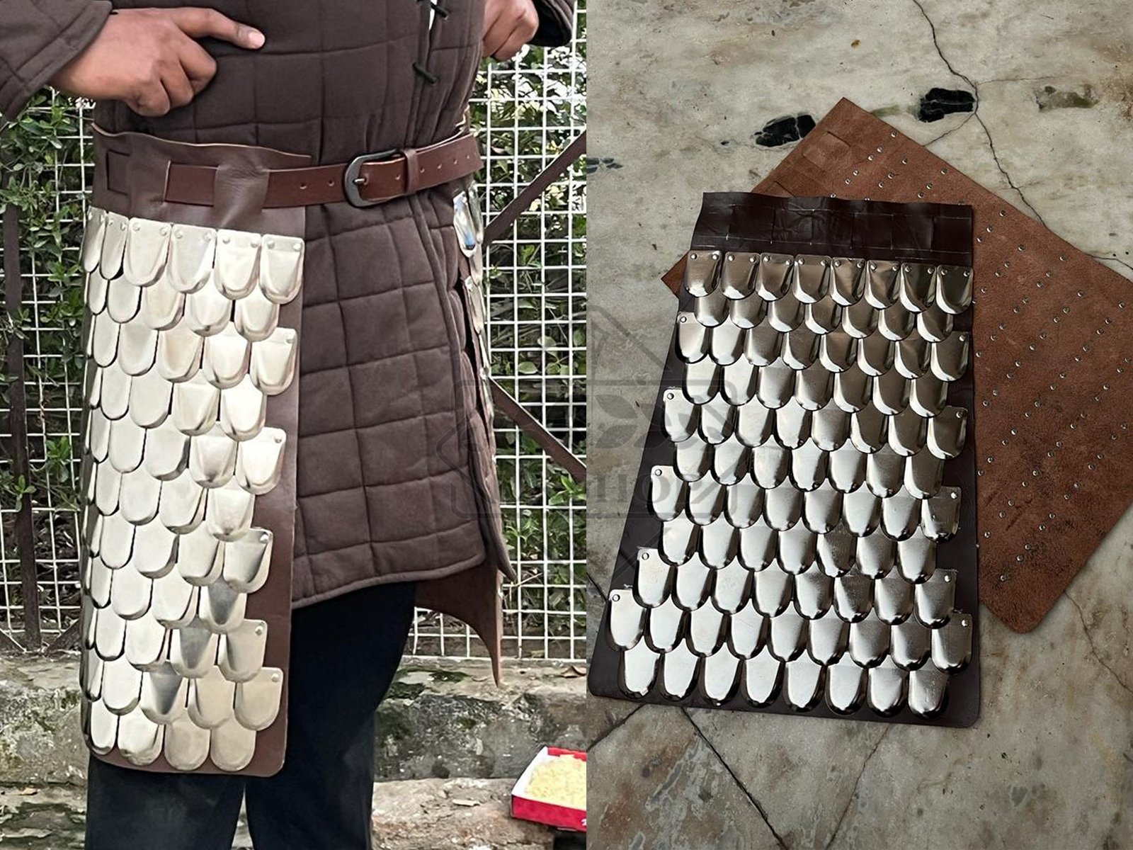 Medieval Scale Armor Skirt with Leather Liner 20G Steel LARP