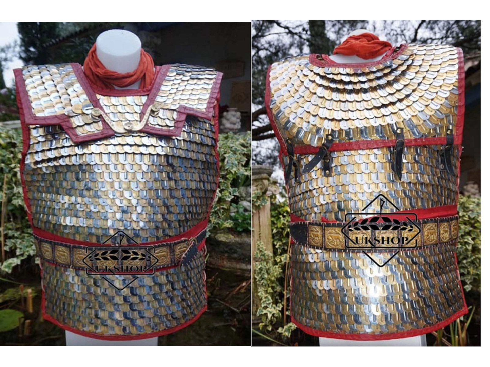 Brass Scale Lorica Squamata, Lorica squamata with large scales (36/26 ) MM alternating brass and steel , Thanks giving gift