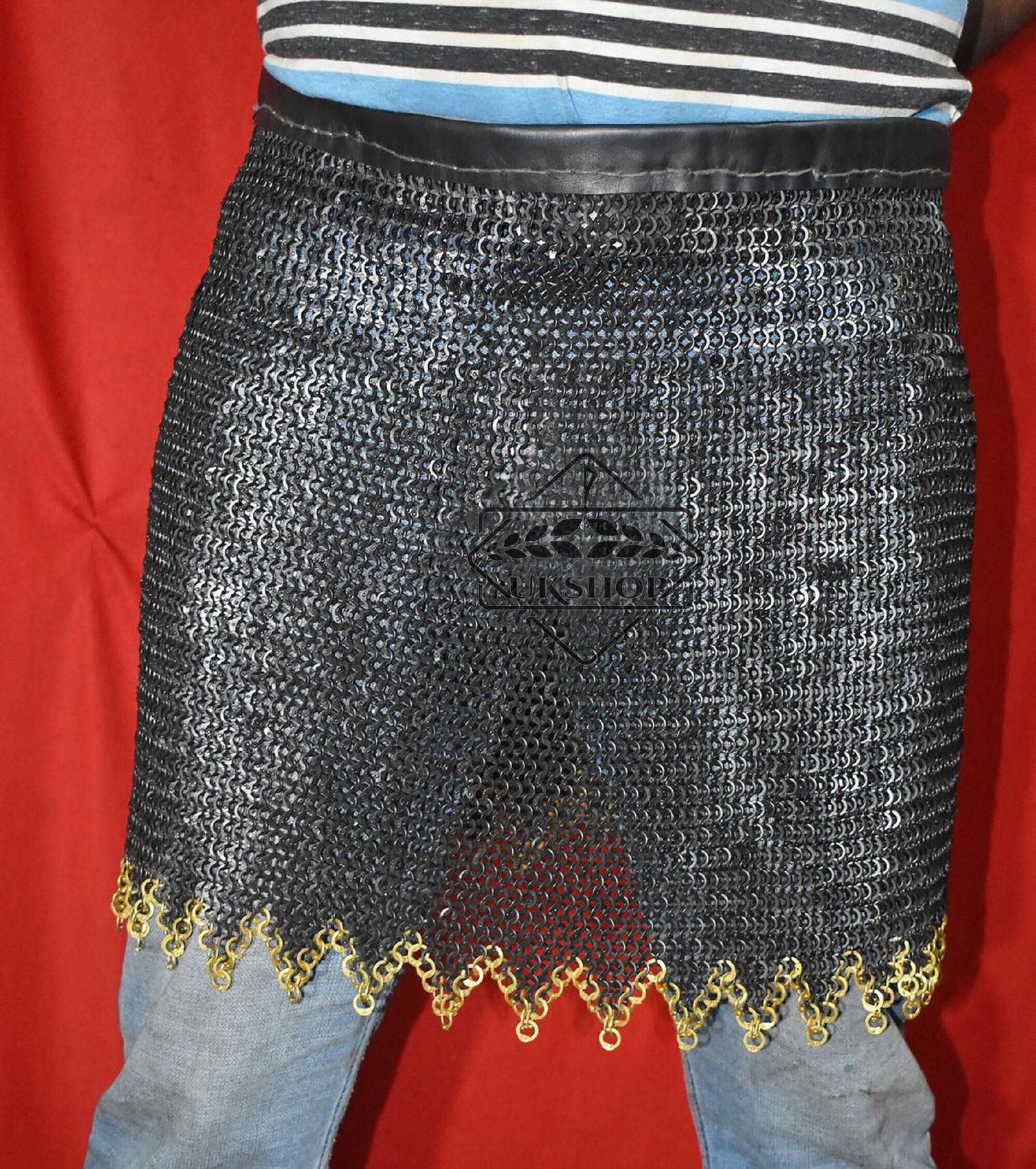 Chainmail Skirt, Zig Zag Flat Ring with Soild rings