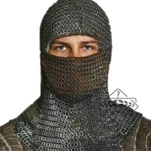 Chainmail Coif 9MM Flat Ring Riveted with Washer