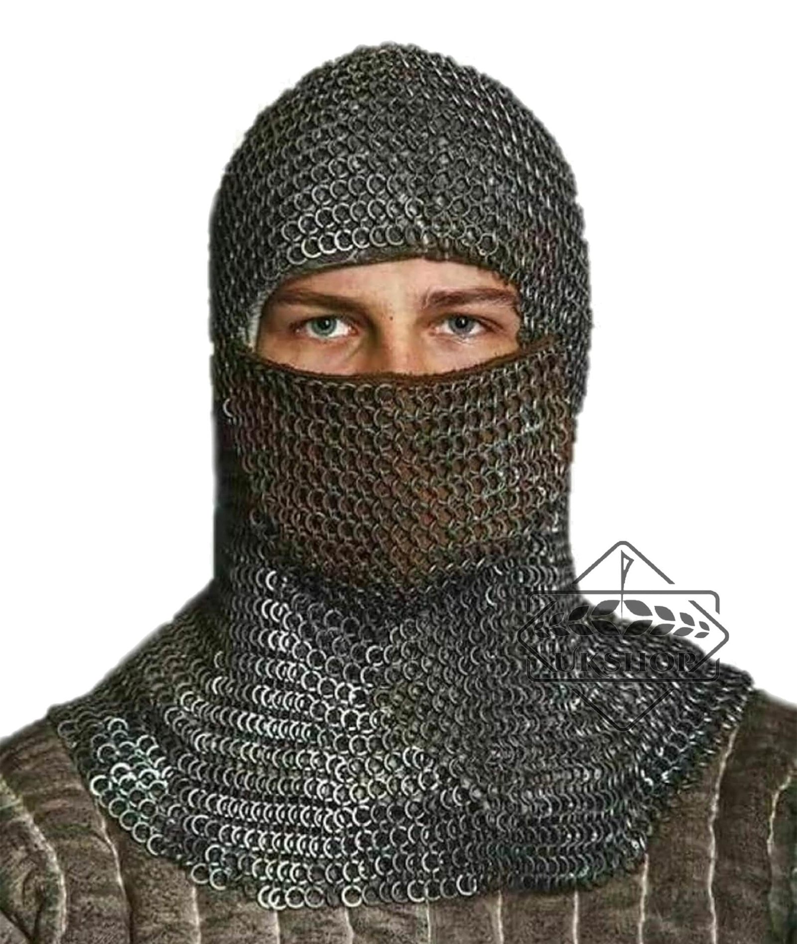 Chainmail Coif 9MM Flat Ring Riveted with Washer