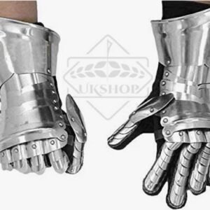 Medieval Gauntlets Steel With Leather Gloves Inside