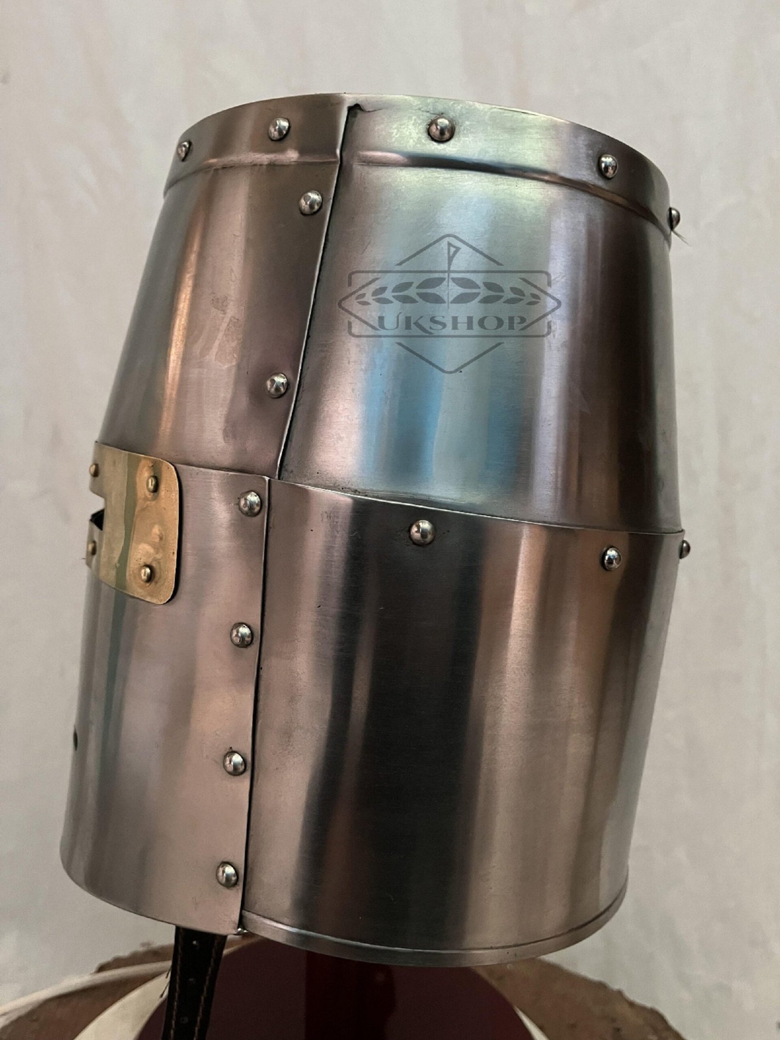 Crusader Knight Great Helmet with Brass Cross