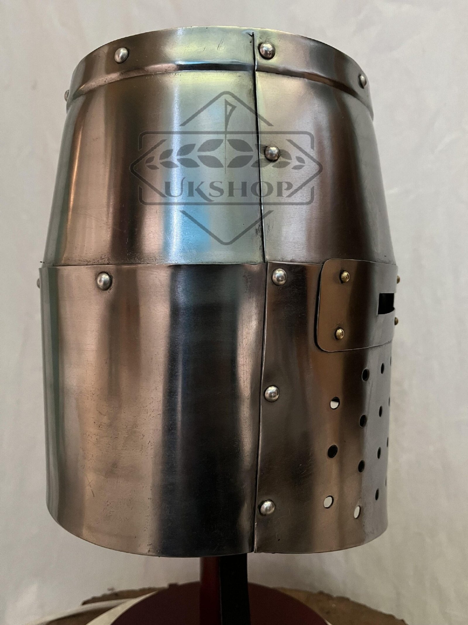 Crusader Knight Great Helmet with Brass Cross