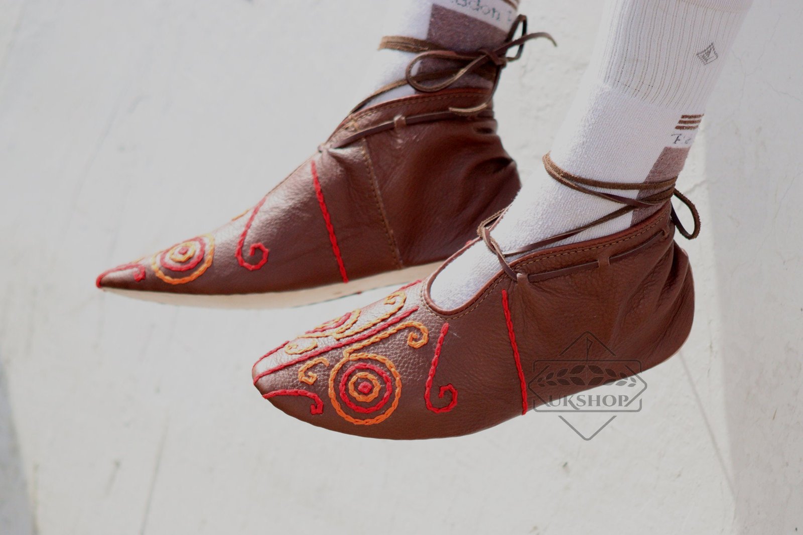 Viking Turn shoes, Slavic Opele with Embroidery, Thanks giving gift