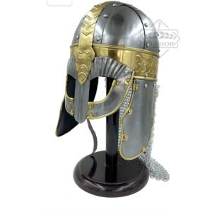 Viking Helmet with Chain mail Viking Warrior 18 Gauge Steel Helmet, Thanks giving gift