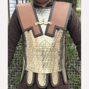 Roman Lorica Squamata, Scale Armor alternating brass and Tinned Coated 15x25 MM (Scale Armor) Double Pteruges, Thanks giving gift