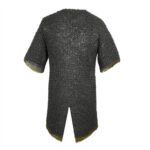 Chainmail hauberk 9mm flat ring riveted with brass trim 1