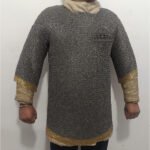 Chainmail Shirt - 6MM Round Ring Riveted Solid Rings with Brass Trim on Edge