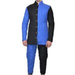 Medieval Gambeson With Legging Royal Blue with Black